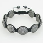 Black Greek style medusa string bracelet beaded macrame jewelry fashion bead 2