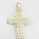 Mens 10k Yellow gold Fancy jesus cross pendant GCHA12 4