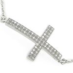 Ladies .925 Italian Sterling Silver white bracelet with cross Length - 9 inches ( cross - 24mm ) 2