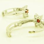 14K Yellow gold Flower cz hoop earrings for Children/Kids web272 4