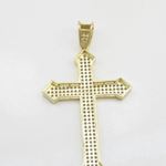 Mens 10k Yellow gold House head gold cross cz pendant GCHA4 4