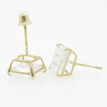 Unisex 14K solid gold earrings fancy stud hoop huggie ball fashion dangle swag 4