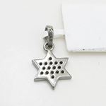 Womens Black star of david black cz pendant Silver38 4