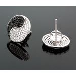 Sterling Silver Unisex Fashion Round Hand Set Stud Earrings ME0220c 2