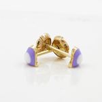 14K Yellow gold Simple heart stud earrings for Children/Kids web146 4