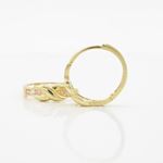 14K Yellow gold X weave cz hoop earrings for Children/Kids web400 4