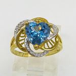 10K Yellow Gold womens heart gemstone ring ASVJ14 2