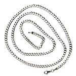 14K WHITE Gold SOLID ITALY CUBAN Chain - 24 Inches Long 3.6MM Wide 2