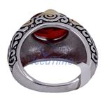 "Ladies .925 Italian Sterling Silver Ruby Red synthetic gemstone ring SAR4 6