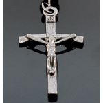 "Mens Genuine Black Onyx Crusifix Rosary Necklace 32"" K1223 2"