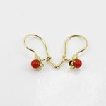 14K Yellow gold Fancy flower pearl hoop earrings for Children/Kids web232 2