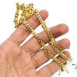 Real 10K Yellow Gold 6.5 mm Wide Hollow Miami Cuban Link Chain 8 1/2 Inch Long 2