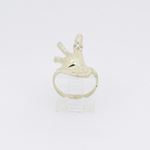 10k Yellow Gold Finger white ring ajr29 Size: 7 2