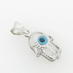 womens bp130 kabbalah evil eye .925 Sterling Silver good luck charm pendant 2