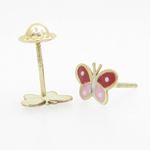 "14K Gold Earrings heart star flower dolphin penguin for Childeren