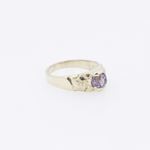 10k Yellow Gold Syntetic purple gemstone ring ajjr85 Size: 3 4