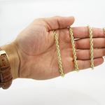 "Mens 10k Yellow Gold skinny rope chain ELNC18 26"" long and 5mm wide 4"