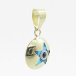 Womens bp8 kabbalah evil eye 14k solid yellow gold good luck charm pendant 2