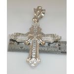 925 Sterling Silver White Gold Plated CZ Cross Pendant 4