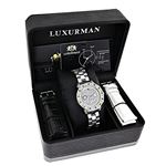 White Blue Yellow Genuine Diamond Watch by LUXURMAN 2.75ct Ladies Large 4