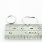 womens bp47 fancy earrings 14K white gold italian ball stud huggie hoop 4