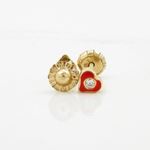 14K Yellow gold Heart cz stud earrings for Children/Kids web151 2
