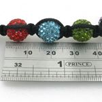 Bling Bling Jewelry Multi Color Swarovski Crystal Macrame Bracelet Unisex Faceted Onyx Beads 12mm 2