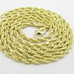 "Mens 10k Yellow Gold skinny rope chain ELNC35 20"" long and 2mm wide 2"