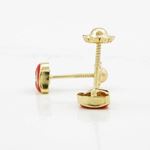 14K Yellow gold Heart cz stud earrings for Children/Kids web135 4