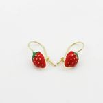 14K Yellow gold Strawberry hood earrings for Children/Kids web164 2
