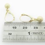 womens bp86 fancy earrings 14K yellow gold italian ball stud huggie hoop 4