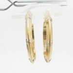 10k Yellow Gold earrings Fancy puff bamboo gold earrings AGBE53 2