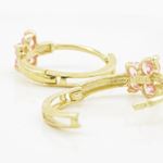 14K Yellow gold Butterfly cz hoop earrings for Children/Kids web324 4