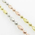 Ladies .925 Italian Sterling Silver Tri Color Ball Bar Link Chain Length - 16 inches Width - 2.5mm 4