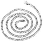 10k White Gold Hollow Franco Chain 4mm Wide Necklace with Lobster Clasp 24 inches long 2
