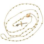 14K YELLOW Gold HOLLOW ROSARY Chain - 28 Inches Long 2.82MM Wide 2