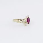 10k Yellow Gold Syntetic red gemstone ring ajr49 Size: 6.75 4