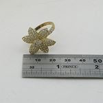 10K Yellow Gold womens flower ring ASVJ20 4