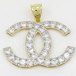 10K Yellow Gold womens designer pendant ASVJ71 2