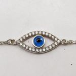 Womens Sterling silver Blue evil eye pendant necklace 2