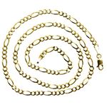 10K YELLOW Gold SOLID FIGARO Chain - 20 Inches Long 3.5MM Wide 2