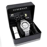 Luxurman Real Diamond Watches Diamond Watch 1.25ct Chronograph MOP for Men 4