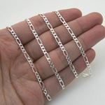 Silver Figaro link chain Necklace BDC84 4