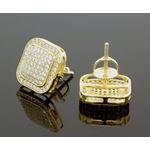 Sterling Silver Unisex Fashion Square Hand Set Stud Earrings ME0223 2