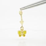 14K Yellow gold Butterfly chandelier earrings for Children/Kids web363 2