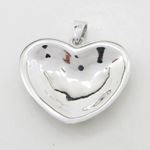 Silver heart blue stone pendant SB54 26mm tall and 24mm wide 4