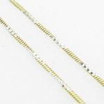 Ladies .925 Italian Sterling Silver Two Tone Snake Link Chain Length - 18 inches Width - 1mm 4