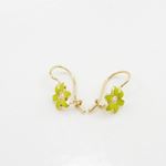 14K Yellow gold Flower cz hoop earrings for Children/Kids web37 2