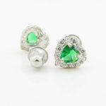 14K White gold Heart cz stud earrings for Children/Kids web245 2