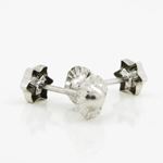 14K White gold Star cz stud earrings for Children/Kids web193 4